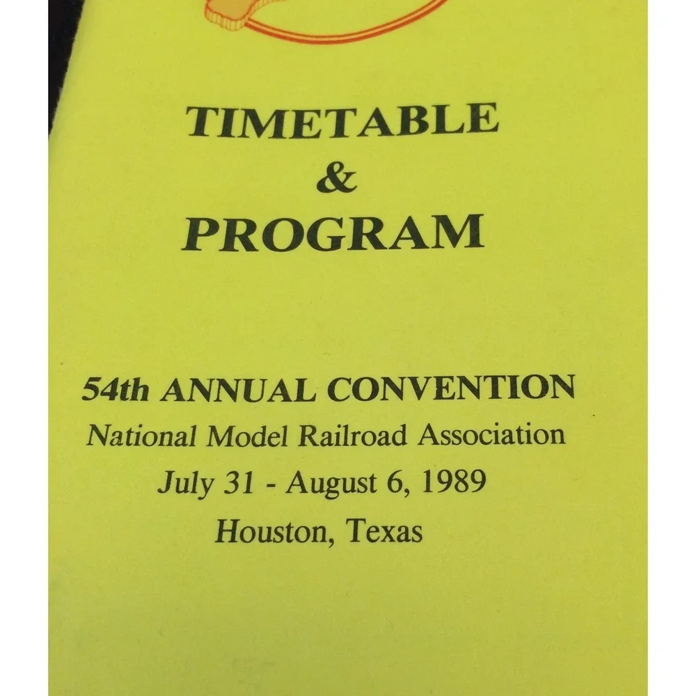 AstroRail Railroad 1989 Timetable & Program Convention National Model Houston TX